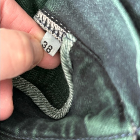 Cruise Designer Womens Tie Waist Green Stone Wash Jeans Size 38 - Picture 9 of 12